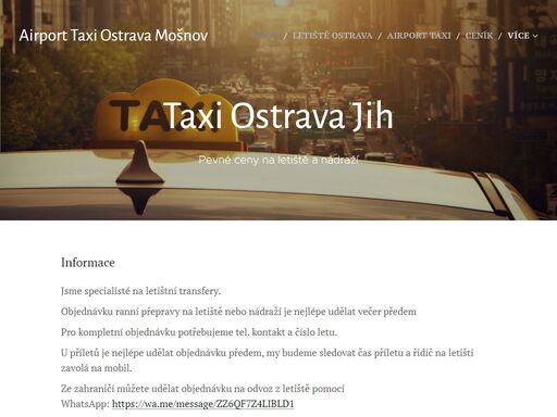 taxislužba v ostravě, pevné ceny na letiště ostrava, katowice, krakow