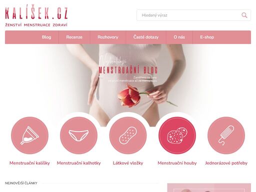 kalíšek.cz je web zaměřený na menstruační hygienu a zdraví i pohodlí ženy.