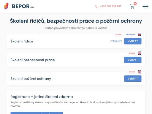 online školení bezpečnosti práce, požární ochrany a referentských vozidel. máme více jak 12 let zkušeností a 100k+ vydaných certifikátů. přidejte se i vy.