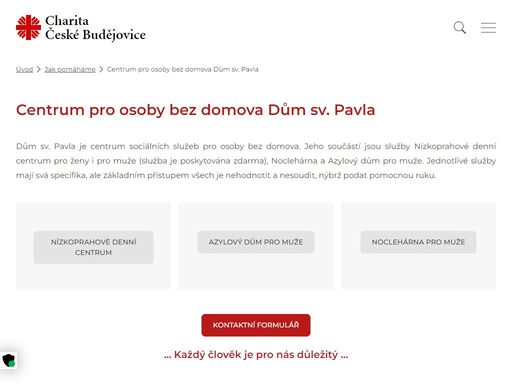 cbudejovice.charita.cz/jak-pomahame/centrum-pro-osoby-bez-domova-dum-sv-pavla