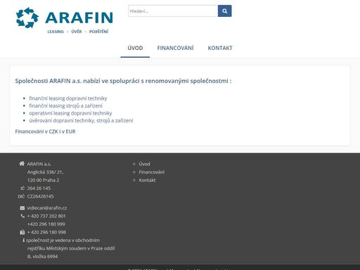 www.arafin.cz