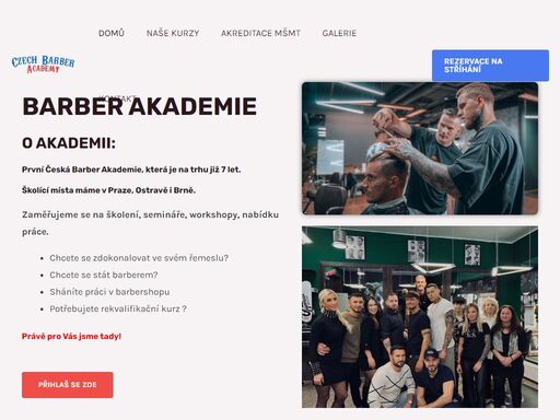 první česká barber akademie zaměřená na školení, semináře, workshopy a nabídku práce. jsme držitelé akreditace ministerstva školství  v oblasti barberingu.