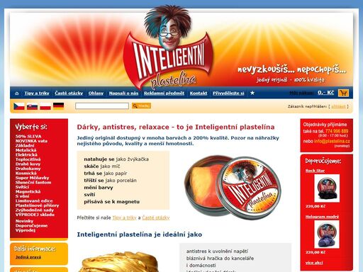 plastelina.cz - inteligentní plastelína je vhodná jako antistres a relax, vděčné dárky, originální reklamní předměty, thinking putty. internetový obchod, e-shop. 