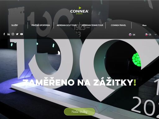 connea organizuje konference až pro 5000 osob, tématické teambuildingy, virtuální eventy v 2d a 3d studiích, golfové turnaje, tenisové turnaje, večírky a výroční akce.