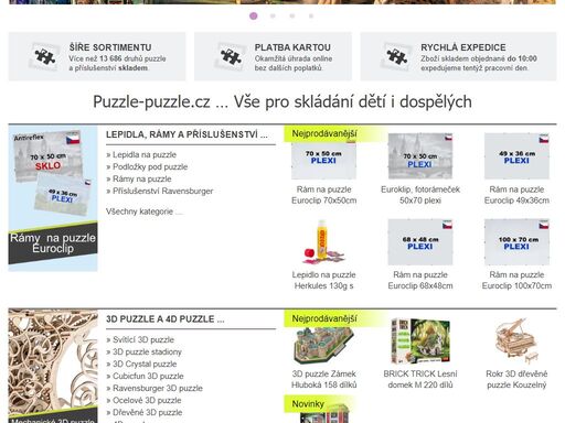 puzzle-puzzle.cz - nejširší nabídka puzzle pro dospělé i pro děti, 3d puzzle i pěnové puzzle na zem. tisíce produktů skladem k okamžitému odeslání.