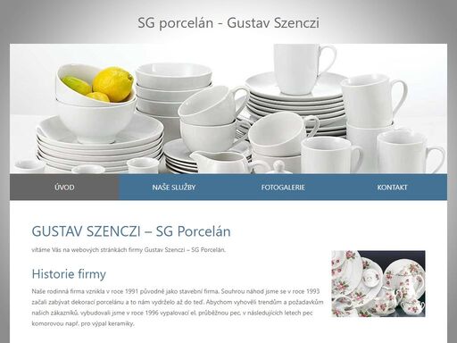 gustav szenczi - sg porcelán - rodinná firma s tradicí. výroba a dekorace kvalitního českého porcelánu.