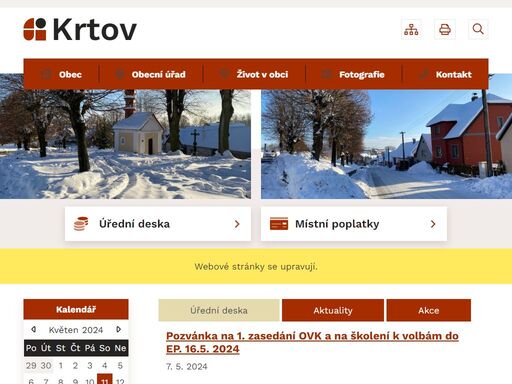 oficiální stránky obce krtov