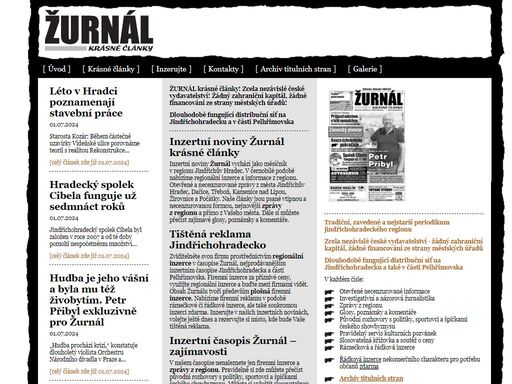 měsíčník žurnál - krásné články vychází od roku 2011, přináší investigativní a názorovou žurnalistiku, zprávy z jindřichohradecka.