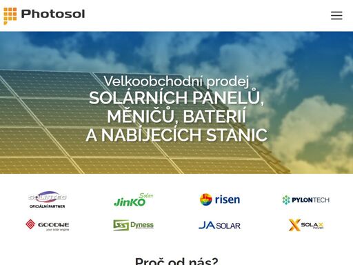 photosol - b2b prodej solárních panelů jinko, risen, baterií dyness, solinteg, pylontech, triple power, měničů napětí solinteg, goodwe a solax