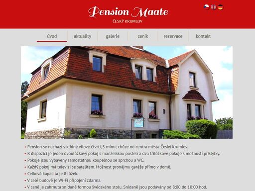 webové stránky pensionu maate