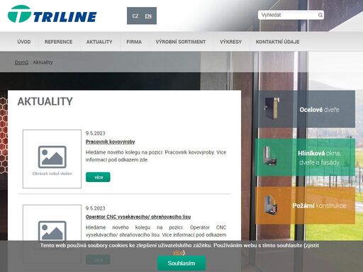 společnost triline s.r.o. je českým výrobcem ocelových dveří, průmyslových vrat, požárních a kouřotěsných uzávěrů.