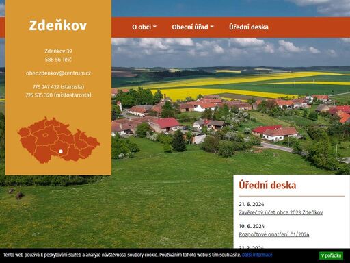 oficiální webové stránky obce zdeňkov, kraj vysočina.