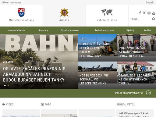 oficiální web ministerstva obrany české republiky: armáda