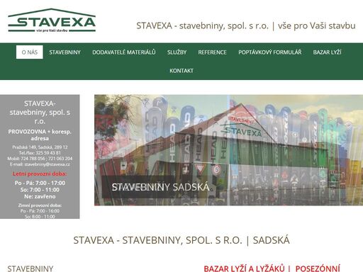 stavebniny sadská, prodej stavebního materiálu středočeský kraj a praha