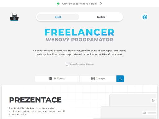 freelancer specializující se na tvorbu webů, webových aplikací, e-shopů a realizování inviduálních požadavků. to vše s důrazem na kvalitu a rychlost webu.