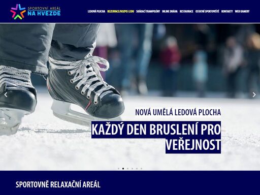 multifunkční sportovně relaxační areál - ledová plochy, skákací trampolíny, inline dráha, skate prvky, dětské hřiště, lanová pavučina, venkovní posilovací stroje. webkamery, restaurace.