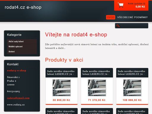 rodat4 e-shop, akční sady lešení, prodej lešení, školení lešenářů, školení bozp a po online