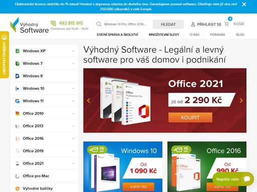 výhodný software je první společnost v české republice, která se zabývá nákupem a prodejem nevyužívaných softwarových licencí společnosti microsoft. levně a legálně pořídíte windows 7, windows 10 a microsoft office.