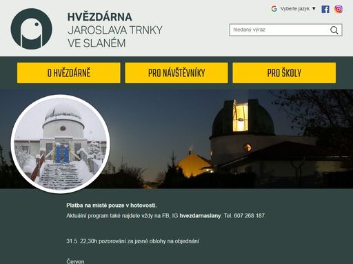 www.hvezdarna-slany.cz
