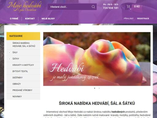 moje hedvábí.cz nabízí širokou nabídku hedvábných produktů v české republice.