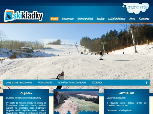 webové stránky oblíbeného lyžařského střediska na střední moravě