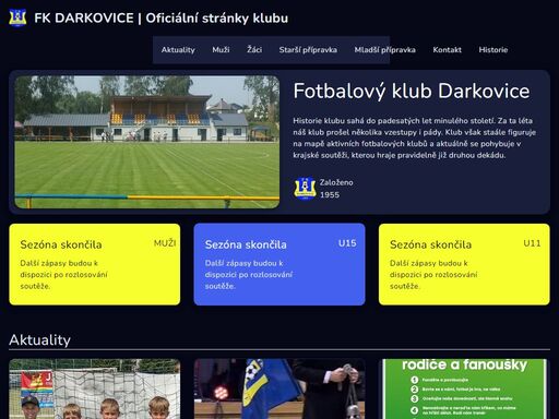 fotbalový klub darkovice s tradicí od roku 1955. v současné době hraje 1.b třídu v ms kraji.