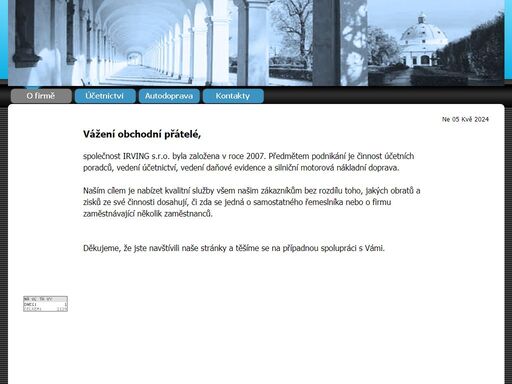 webové stránky firmy irving s.r.o. se sídlem v kroměříži.