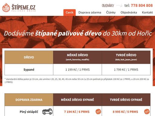 dodáváme štípané palivové dřevo v královéhradeckém kraji