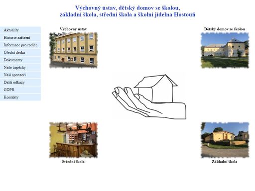 webové stránky výchovného ústavu, dětského domova se školou, základní školou, střední školou a školní jídelnou v hostouni v plzeňském kraji.