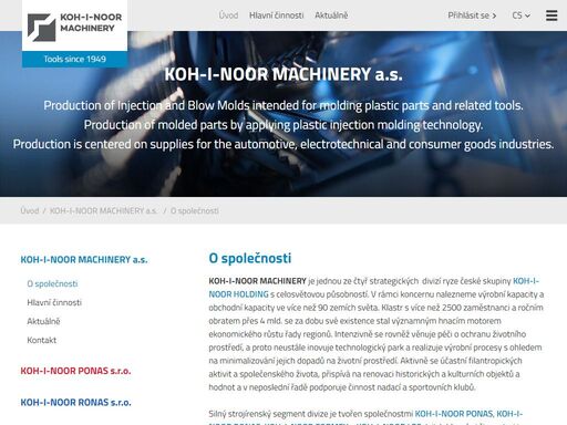 koh-i-noor machinery a.s. - o společnosti