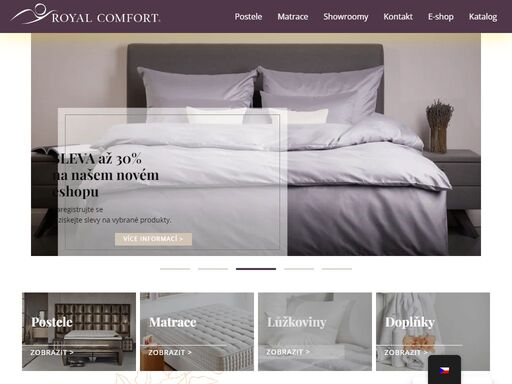 luxusní kontinentální postele a matrace royal comfort
