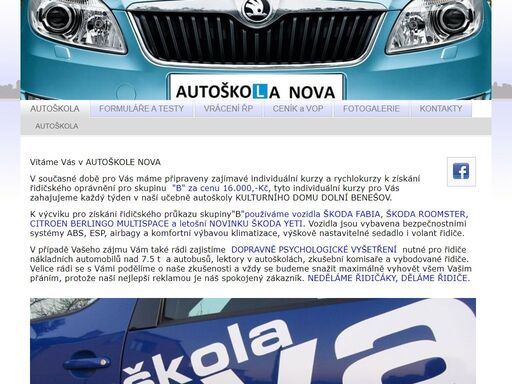www.autoskolanova.cz