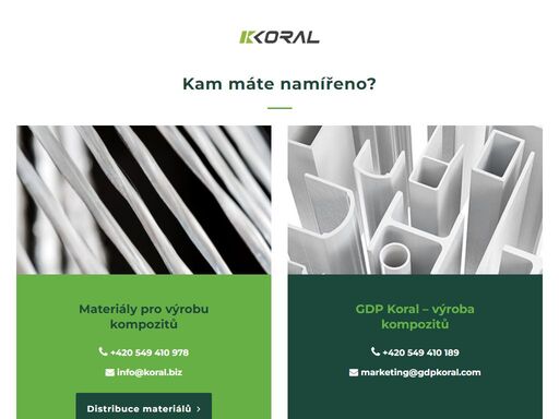 rozcestník služeb - koral, s.r.o. je přední českou technologickou firmou zabývající se distribucí materiálů pro výrobu kompozitních profilů a poradenstvím.