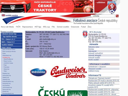 official server - football association of czech republic. you can find here and read best news, all informations, fixtures and results of all leagues in czech republic