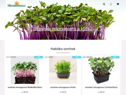 prodej kvalitních semínek a semen microgreens, výhonků a klíčků pro všechny pěstitele a zahrádkáře. | microsemena.cz