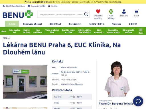 ?bezbariérová lékárna se zaměřením na zubní a geriatrickou péči, dětský sortiment a dermokosmetiku. v lékárně si můžete vyzvednout své eshopové zásilky.?