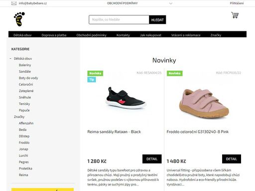 babybebare s.r.o., společnost zaměřená na prodej dětské barefootové obuvi.