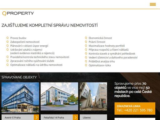 komplexní poskytování služeb souvisejících se správou nemovitostí s působností po celé české republice.