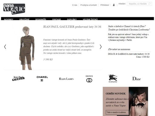 internetový obchod s luxusním vintage oblečením