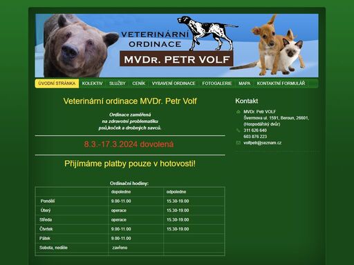 mvdr. petr volf - veterinární ordinace beroun