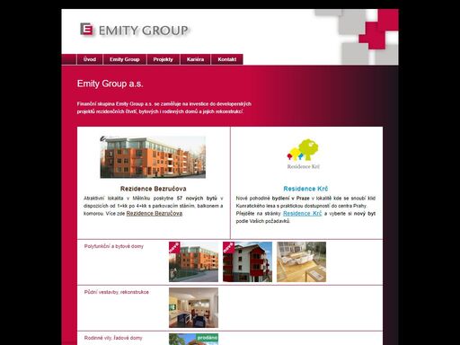 emity group a.s. se zaměřuje na investice do developerských projektů rezidenčních čtvrtí, bytových i rodinných domů.