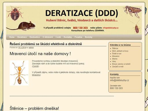  ddd služby - deratizace dezinfekce a dezinsekce +420 731 021 526 