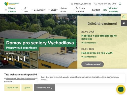 jsme domov pro seniory s celoročním provozem. poskytujeme sociální pobytovou službu a naším zřizovatelem je statutární město brno.
