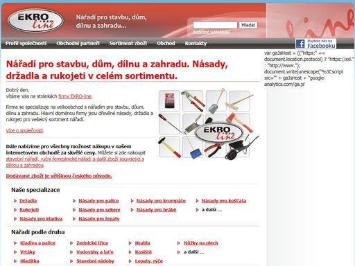 prodej ručního řemeslnického nářadí, stavebního nářadí, dřevěné rukojeti a násady pro každé nářadí
