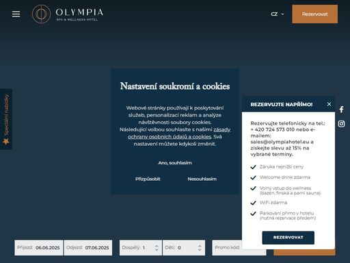 ?spa & wellnes hotel olympia **** se nachází v centru mariánských lázní, jen pár kroků od lázeňské promenády, která vás zavede na kolonádu až ke zpívající