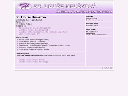 bc. libuše hrušková, česká třebová - účetnictví, daňové poradenství, soudní znalec