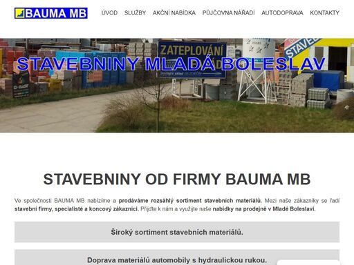 prodej stavebnin, stavebních materiál v regionu mladá boleslav. zdící materiály, maltové směsi, sádrokartony, vše pro stavbu. možnost dopravy. půjčovna nářadí.