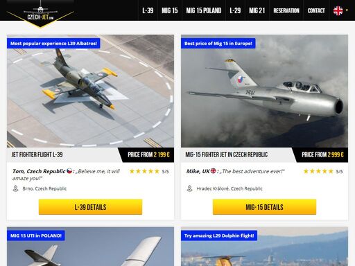 jet fighter flight as a great experience gift