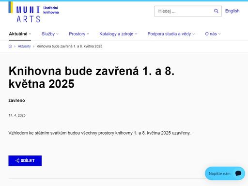 poskytujeme služby a zdroje ve fyzickém i virtuálním prostoru. společnými silami zajišťujeme podporu studujícím, vědcům a odborným zájemcům z řad veřejnosti.