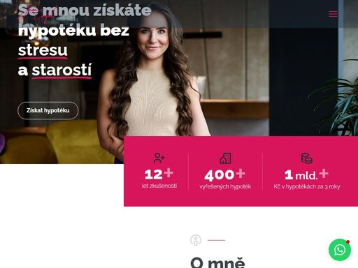 12+ let zkušeností, 400+ vyřízených hypoték. získejte se mnou hypotéku bez stresu a starostí. domluvme si schůzku u kávy a splňte si svůj sen o bydlení!